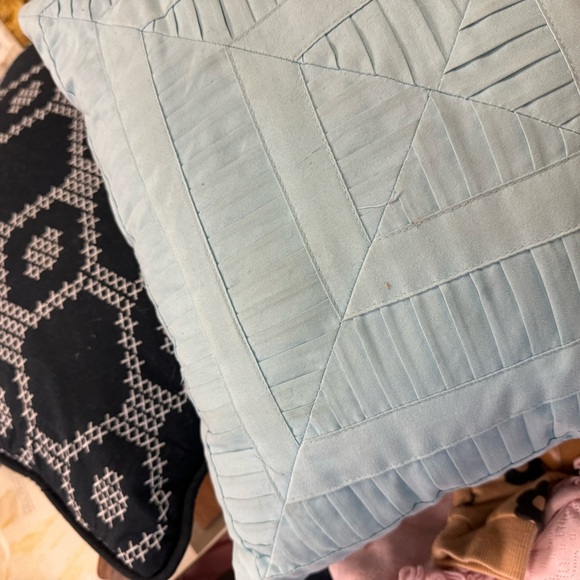 Navy & teal blue two handmade indoor outdoor throw accent pillows home decor - Picture 8 of 10